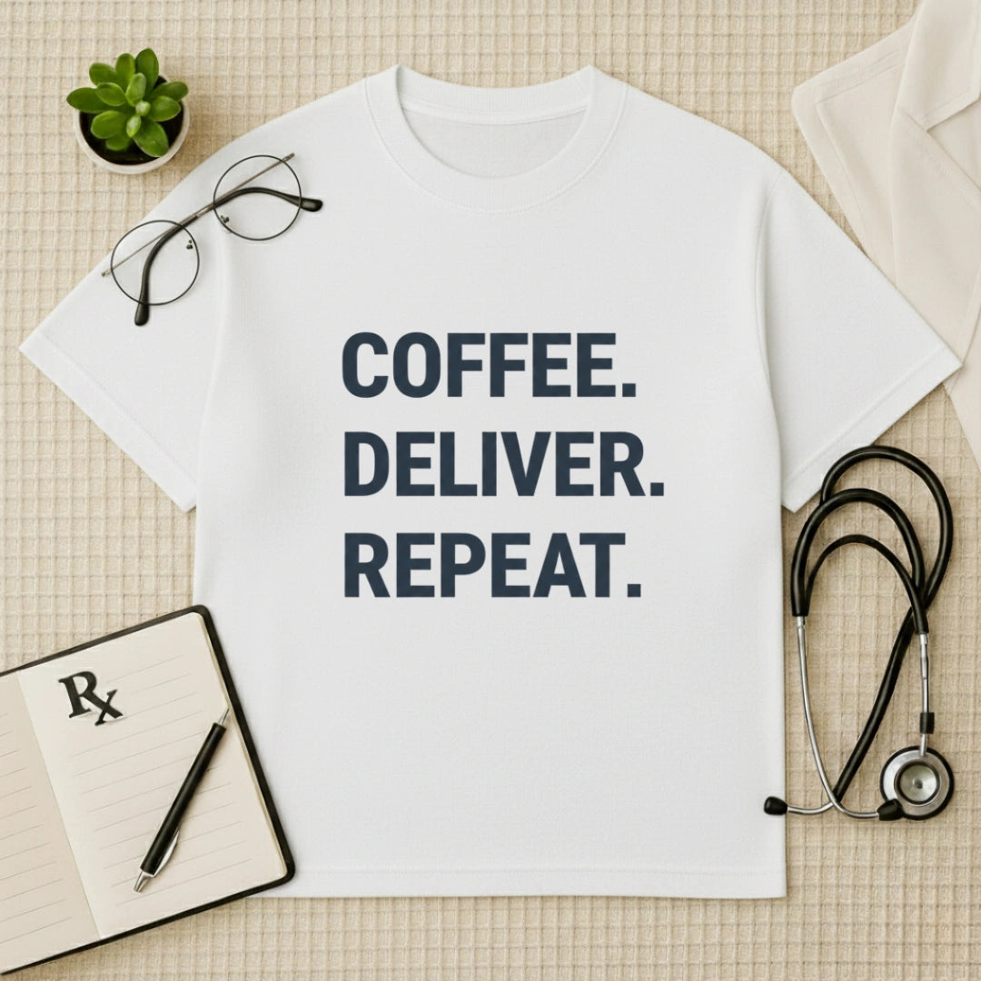 Coffee Deliver Repeat Oversized T-Shirt
