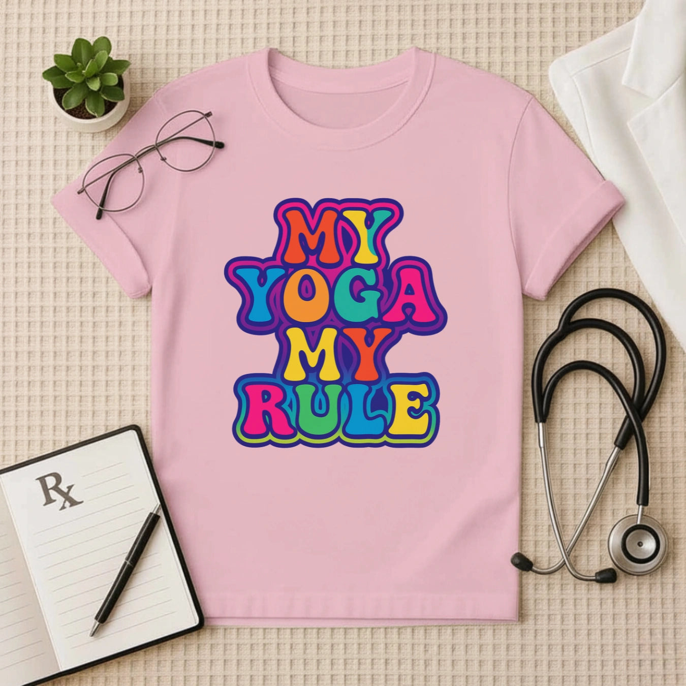 My Yoga My Rule – Bold & Colorful Unisex Yoga Graphic T-shirt