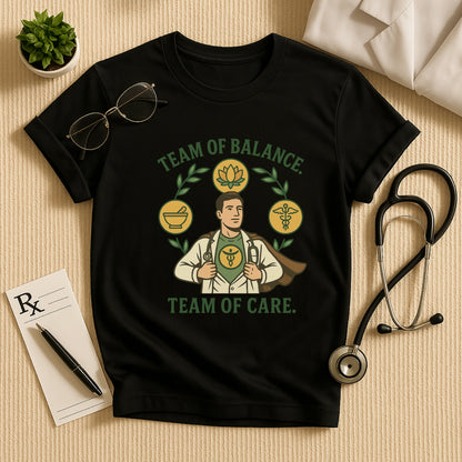 Team of Balance T-Shirt | Unisex Ayurveda Tee for Wellness Staff
