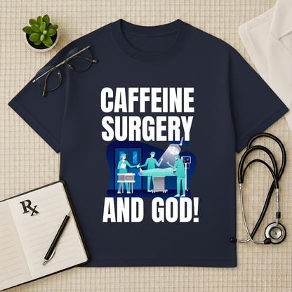 Caffeine Surgery Humor Doctor Oversized T-Shirt