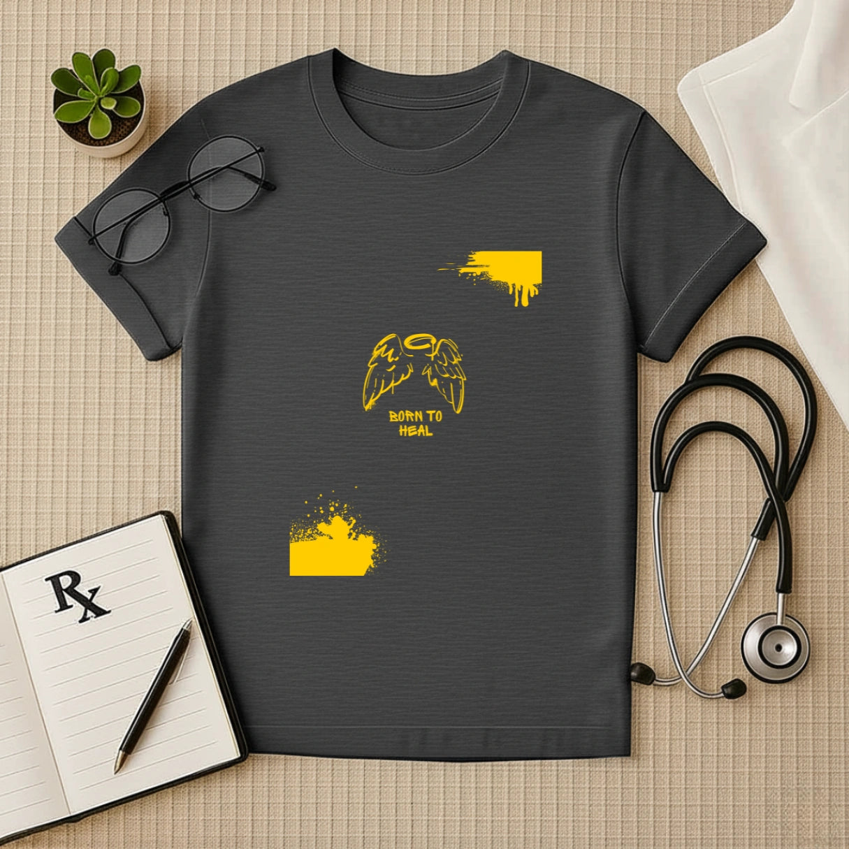 Born to Heal – Doctor Angel Wing Graphic Unisex T-shirt for Medical Heroes