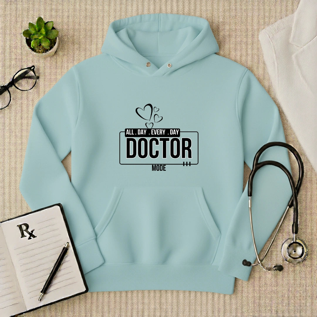 "All Day Doctor Mode" Heart Graphic Premium Hoodie