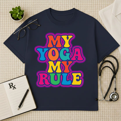 "My Yoga My Rule" Retro Graphic Oversized T-Shirt