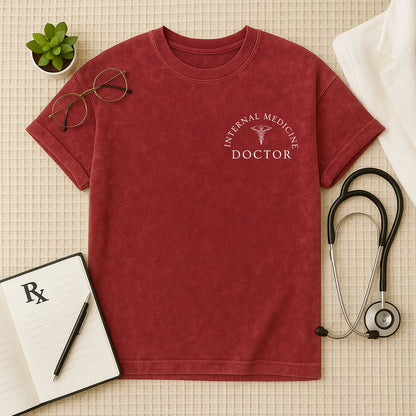 Internal Medicine Doctor | Acid Wash Oversized T-Shirt