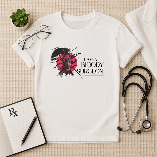 I Am A Bloody Surgeon – Bold Medical T-Shirt for Surgeons Who Own the O.R.