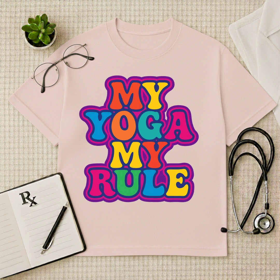 "My Yoga My Rule" Retro Graphic Oversized T-Shirt