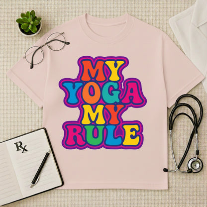 "My Yoga My Rule" Retro Graphic Oversized T-Shirt