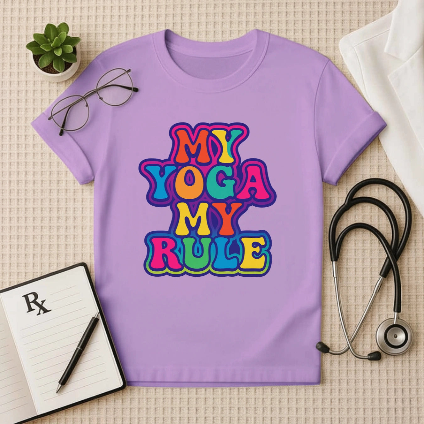 My Yoga My Rule – Bold & Colorful Unisex Yoga Graphic T-shirt