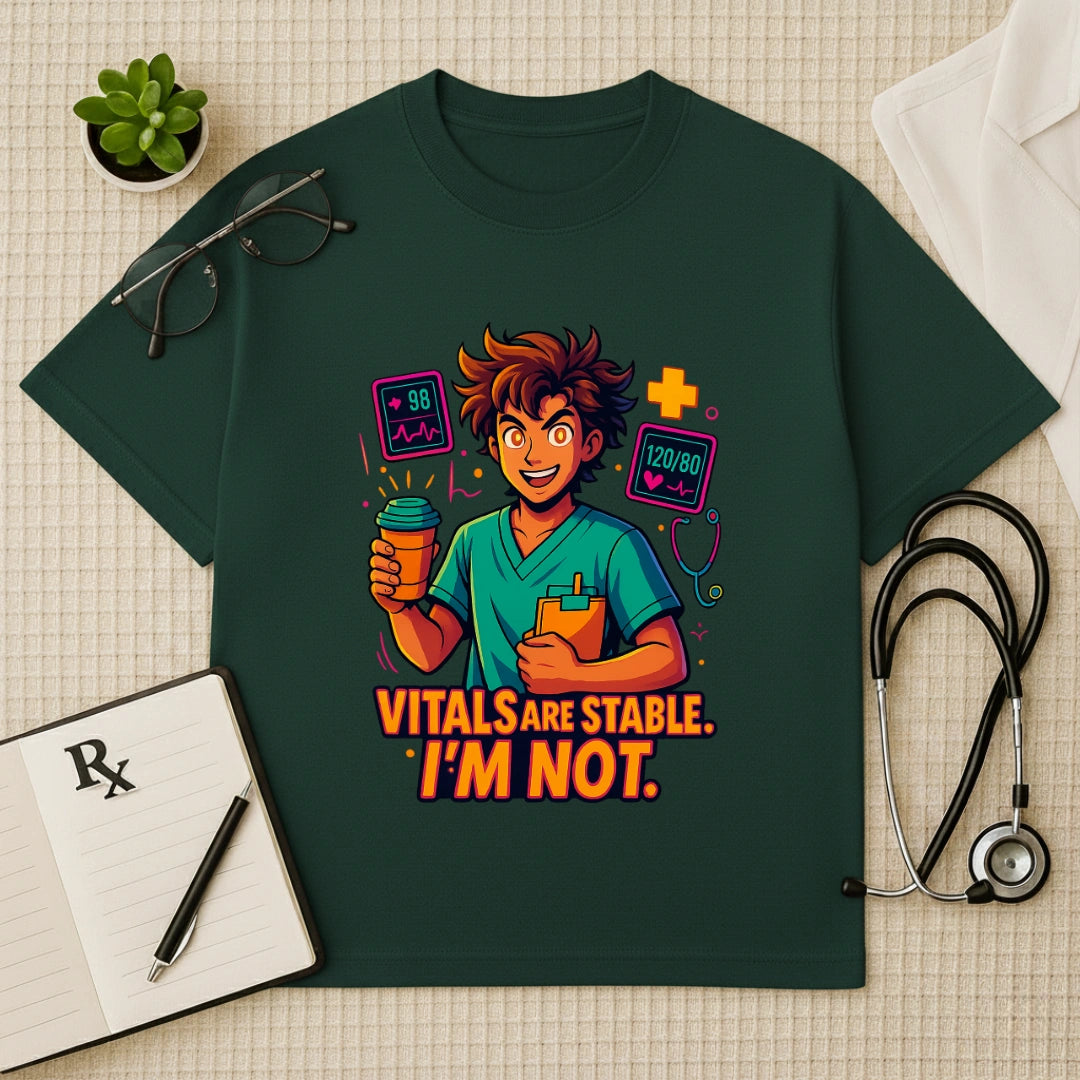 Vitals Are Stable Doctor Quote Oversized T-Shirt