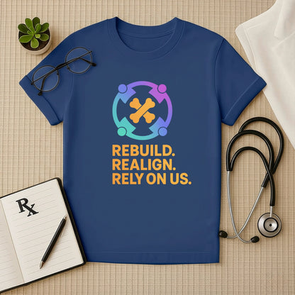 Rebuild Realign Rely on Us T-Shirt | Unisex Fit for Healthcare Workers