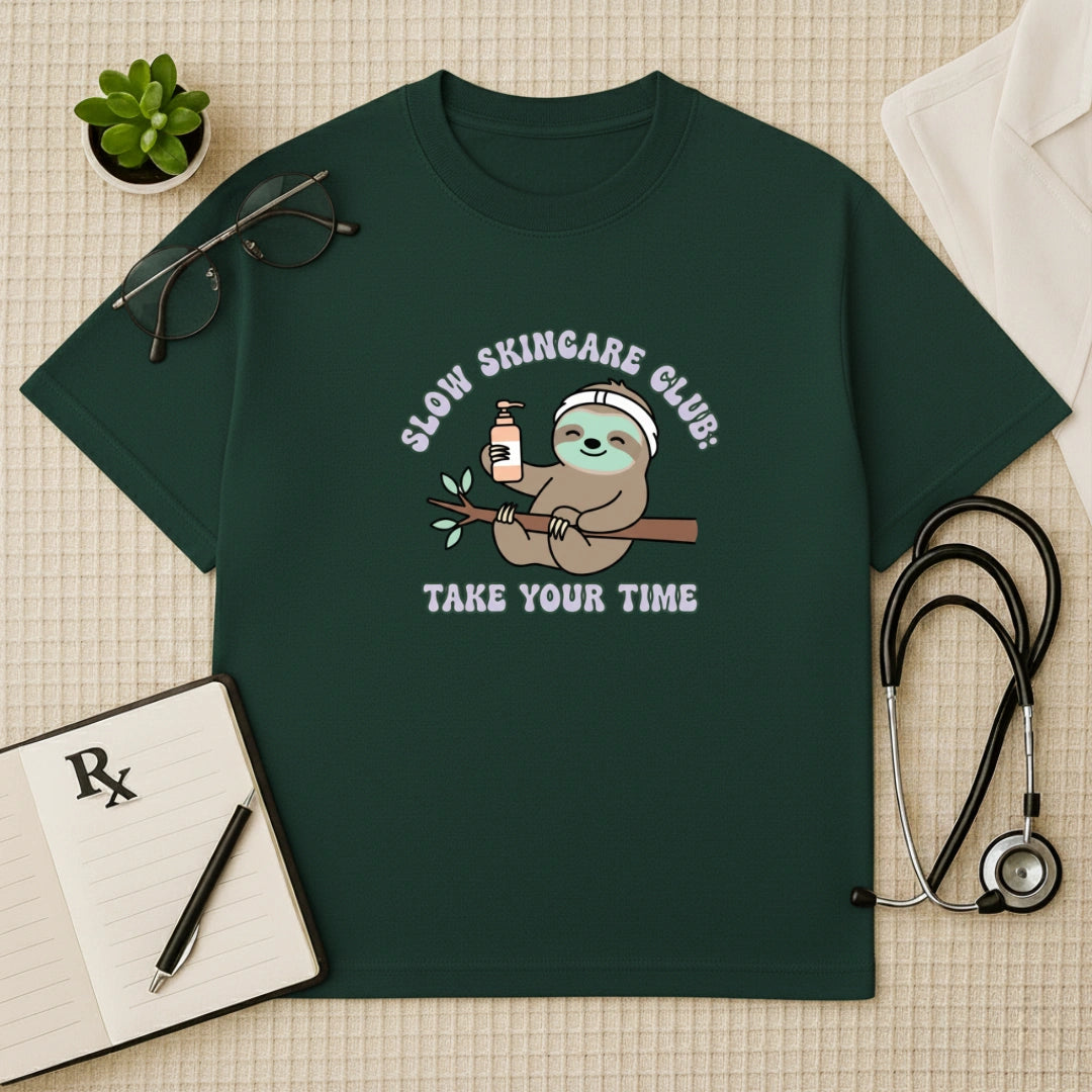 Slow Skincare Club Sloth Oversized T-Shirt