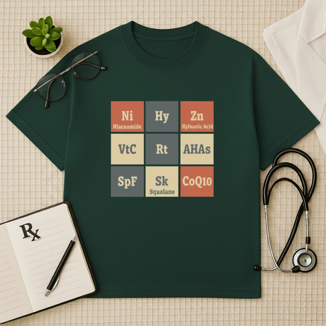Skincare Elements Periodic Oversized T-Shirt