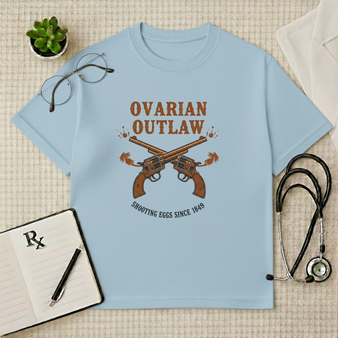 Ovarian Outlaw Oversized T-shirt: Fun Gynaecology Graphic Tee