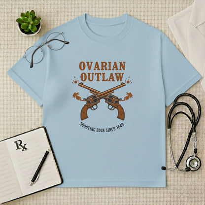 Ovarian Outlaw Oversized T-shirt: Fun Gynaecology Graphic Tee