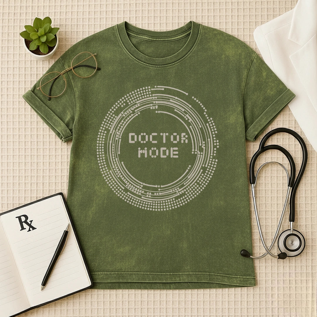 Doctor Mode Oversized Acid Wash Graphic T-shirt