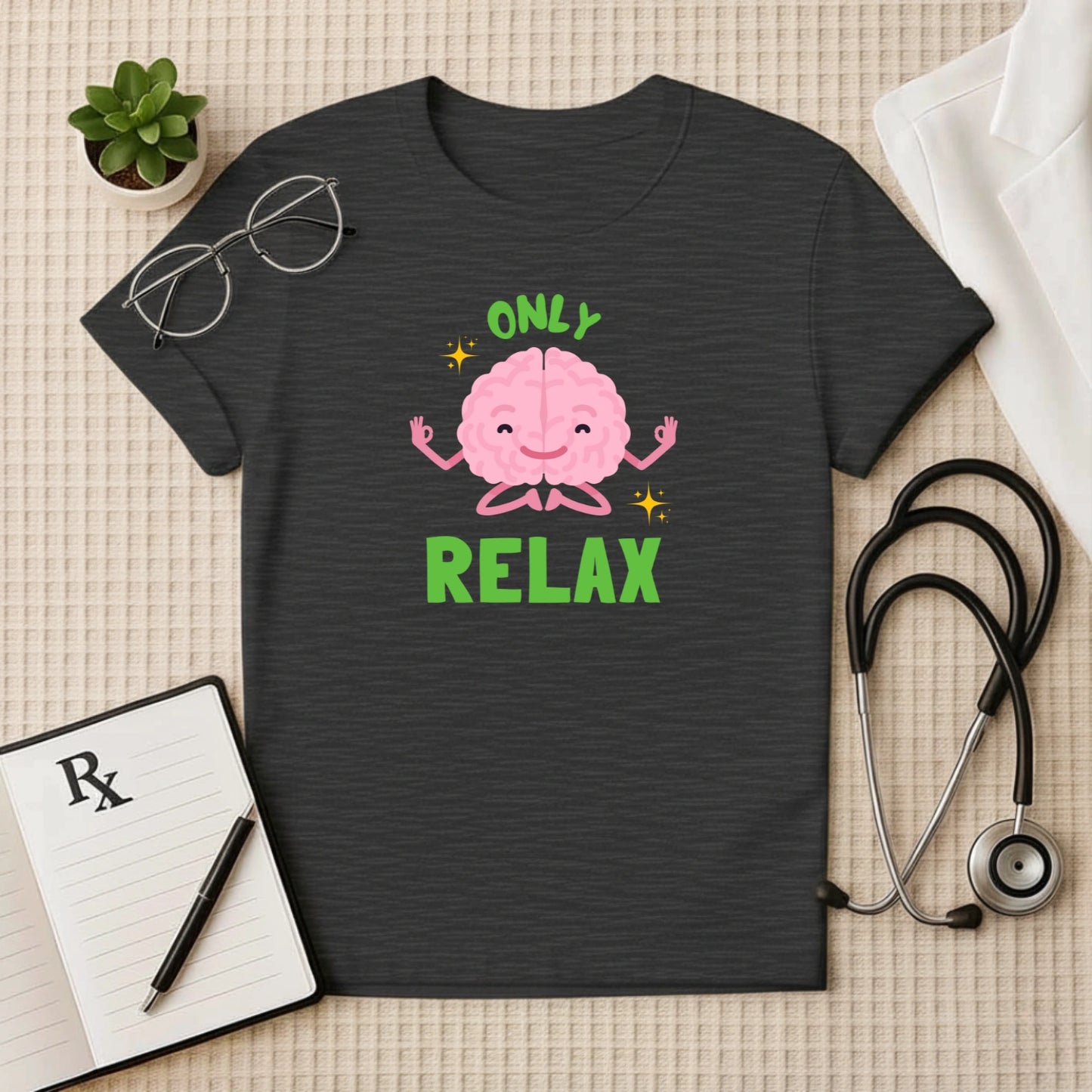 Only Relax Meditating Brain T-Shirt