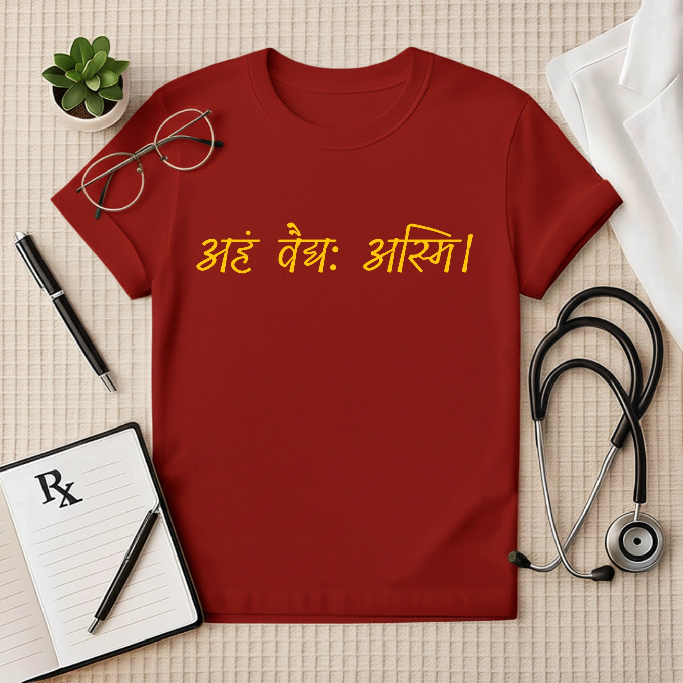 अहं वैद्यः अस्मि:  Doctor T-Shirt For True Healers