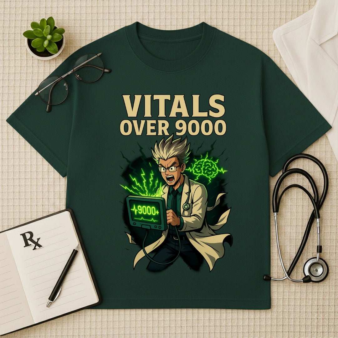 Vitals Over 9000  Anime Doc Swag Oversized Tee