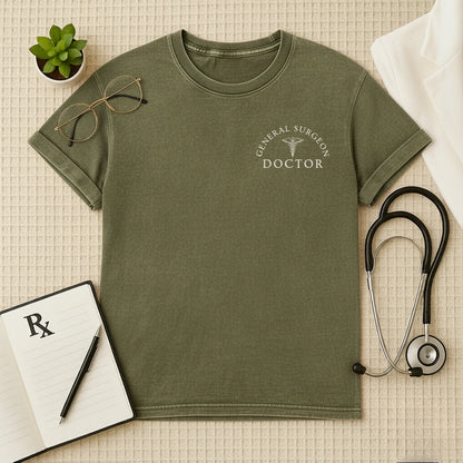 General Surgeon Doctor Oversized Acid Wash T-Shirt