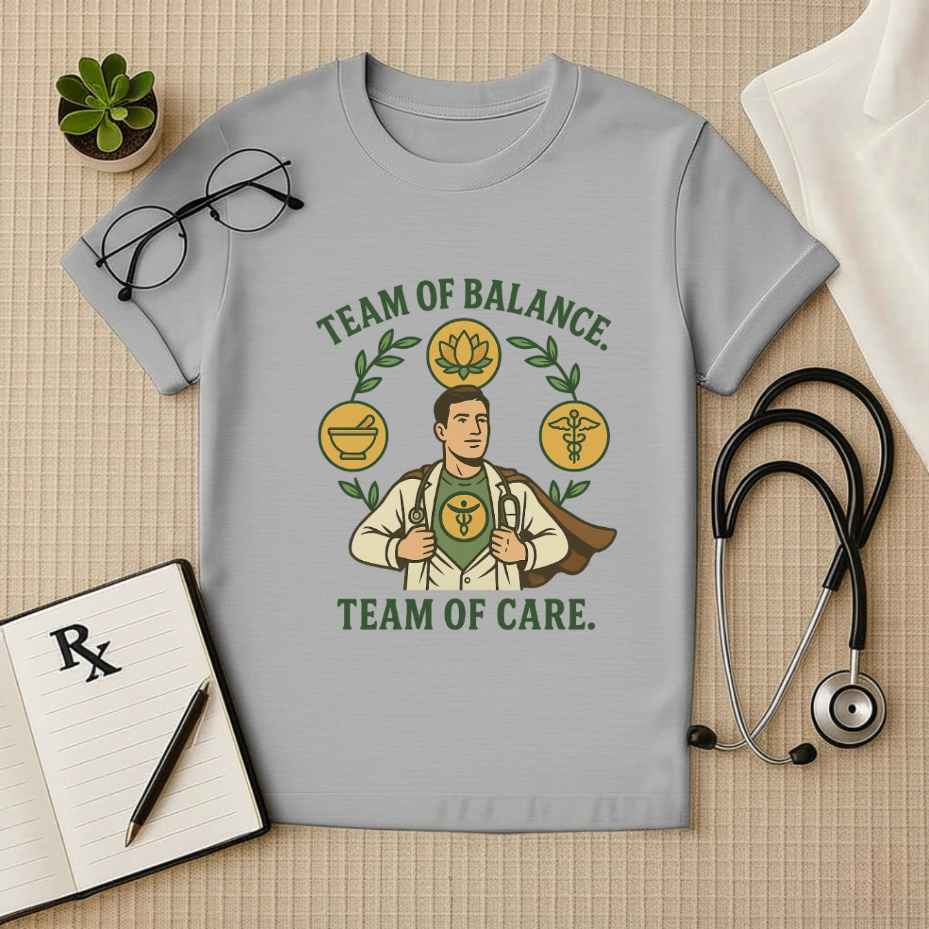Team of Balance T-Shirt | Unisex Ayurveda Tee for Wellness Staff