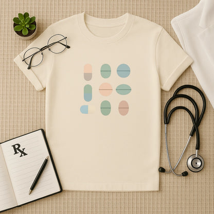 Minimalist Pill Grid Medical Professional T-Shirt