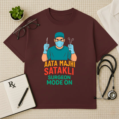 Aata Majhi Satakli Surgeon Mode Oversized Tee