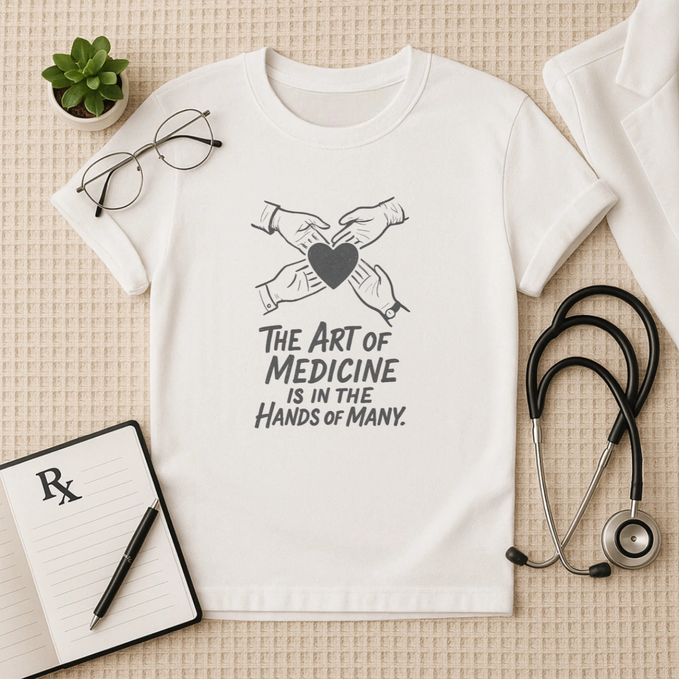 The Art of Medicine T-Shirt | Hands of Many | Unisex Healthcare Tee