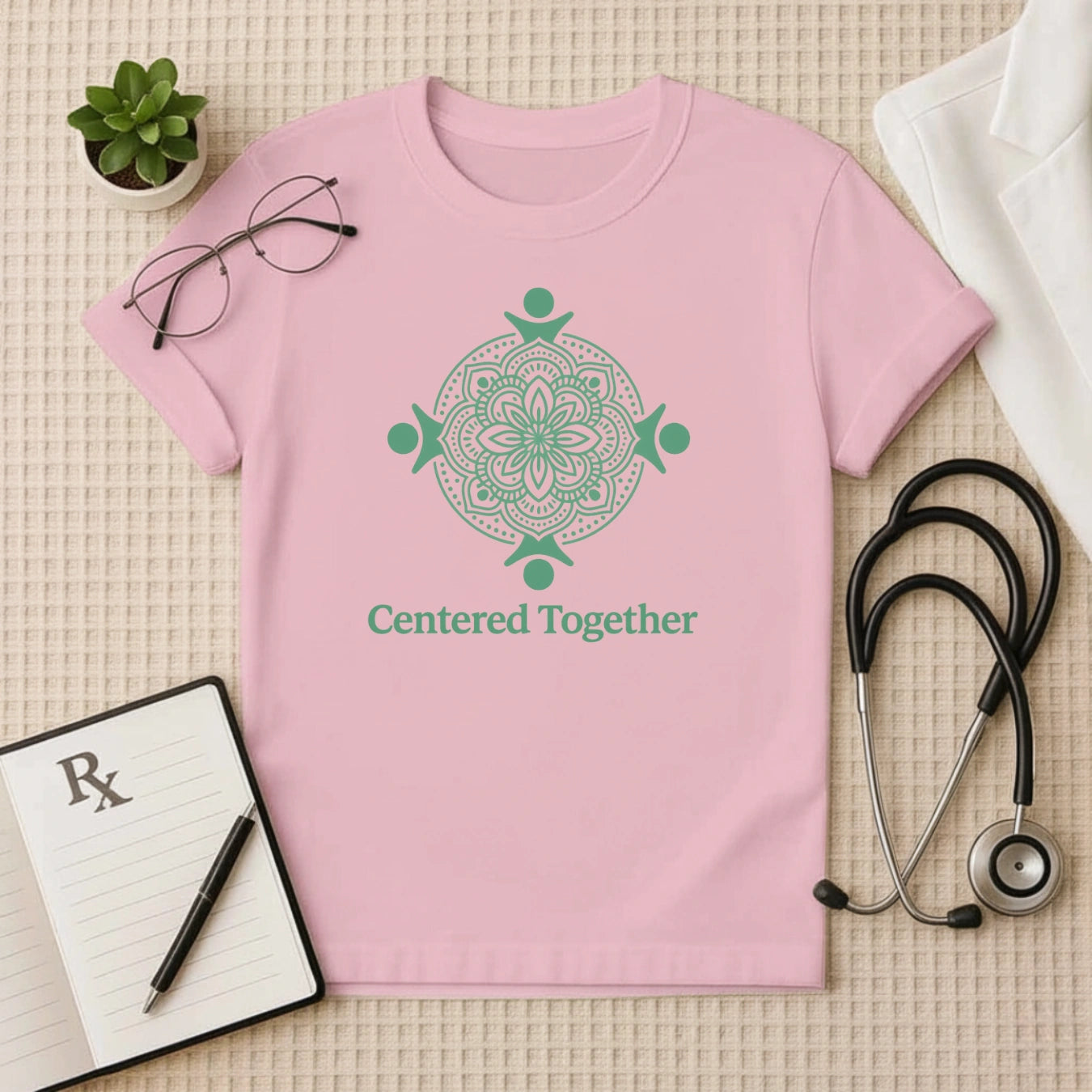 Centered Together T-Shirt | Unisex Ayurveda Crew Tee for Wellness Staff
