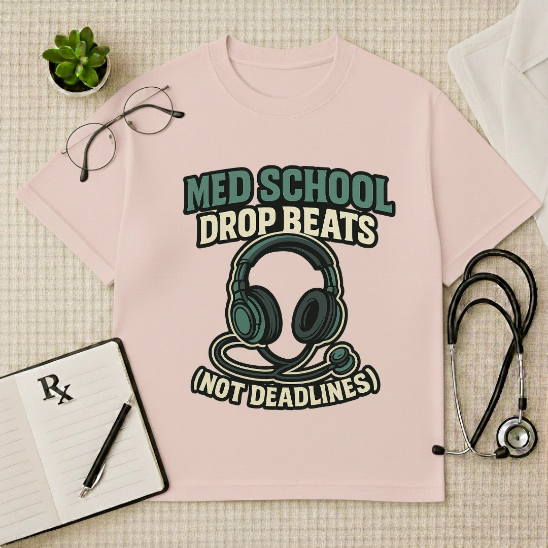 Med School Drop Beats  Student Hustle Oversized Tee