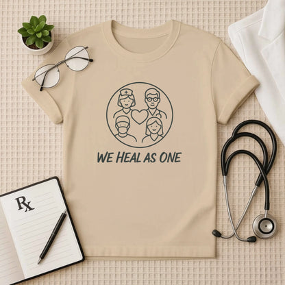 We Heal as One T-Shirt for Healthcare Workers | Unisex Crew Fit