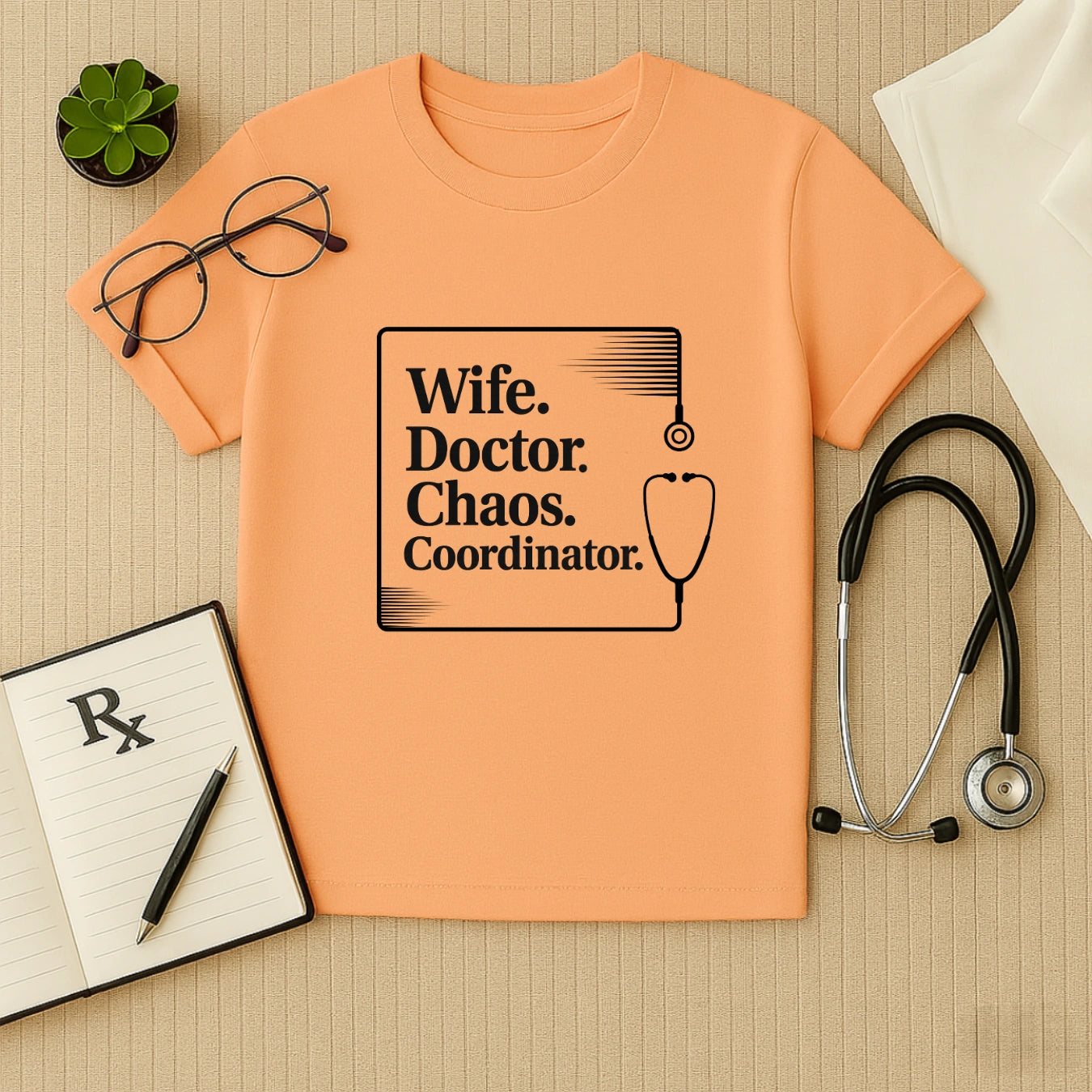 Wife. Doctor. Chaos. Coordinator. Female Doctor T-Shirt