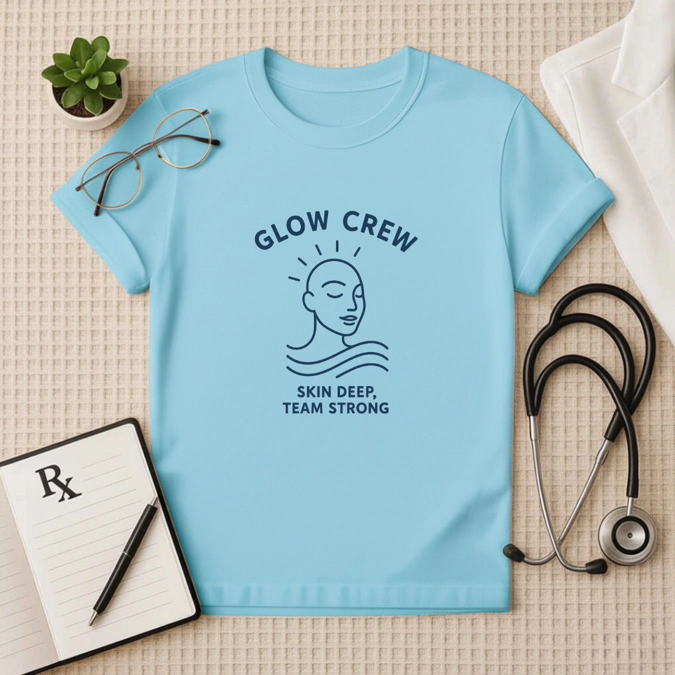 Glow Crew T-Shirt – Skin Deep, Team Strong | Dermatologist Unisex Tee