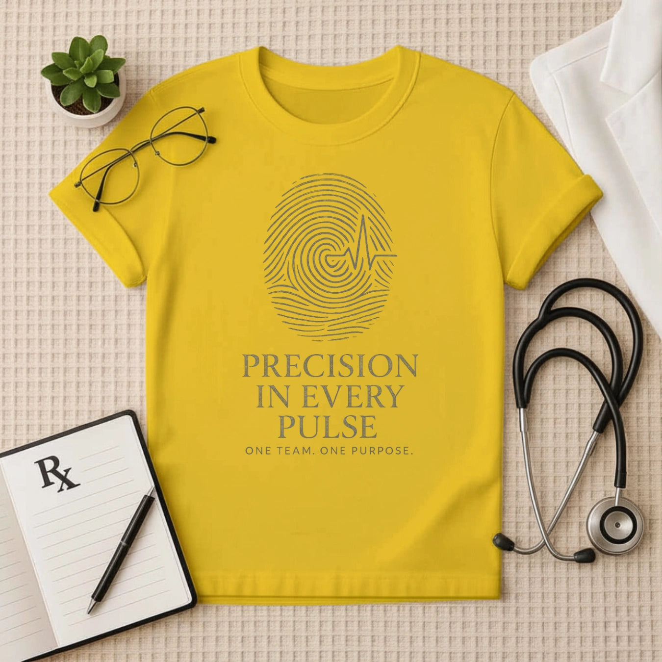 Precision in Every Pulse T-Shirt | Unisex Medical Team Crew Tee