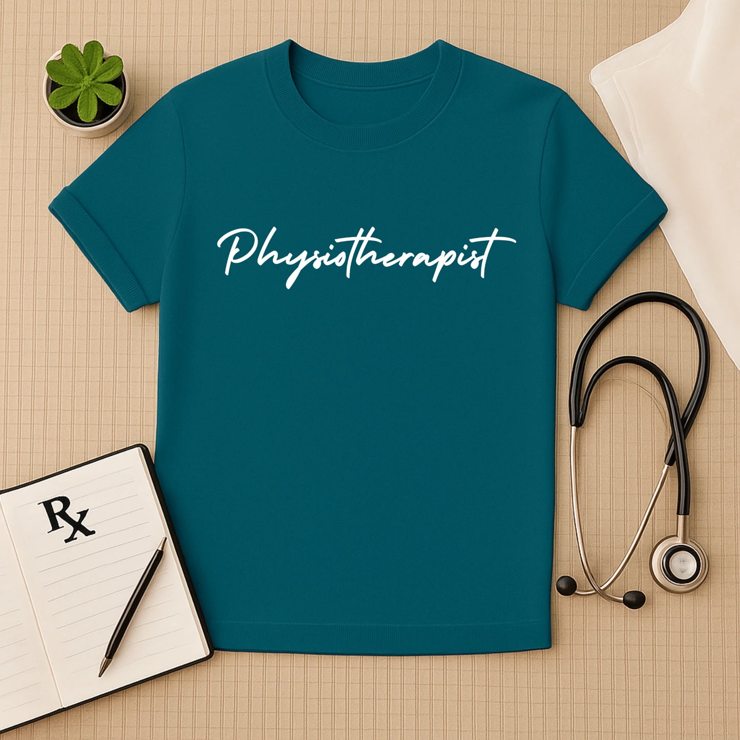 Physiotherapist: Elegant Script Medical Doctor T-Shirt