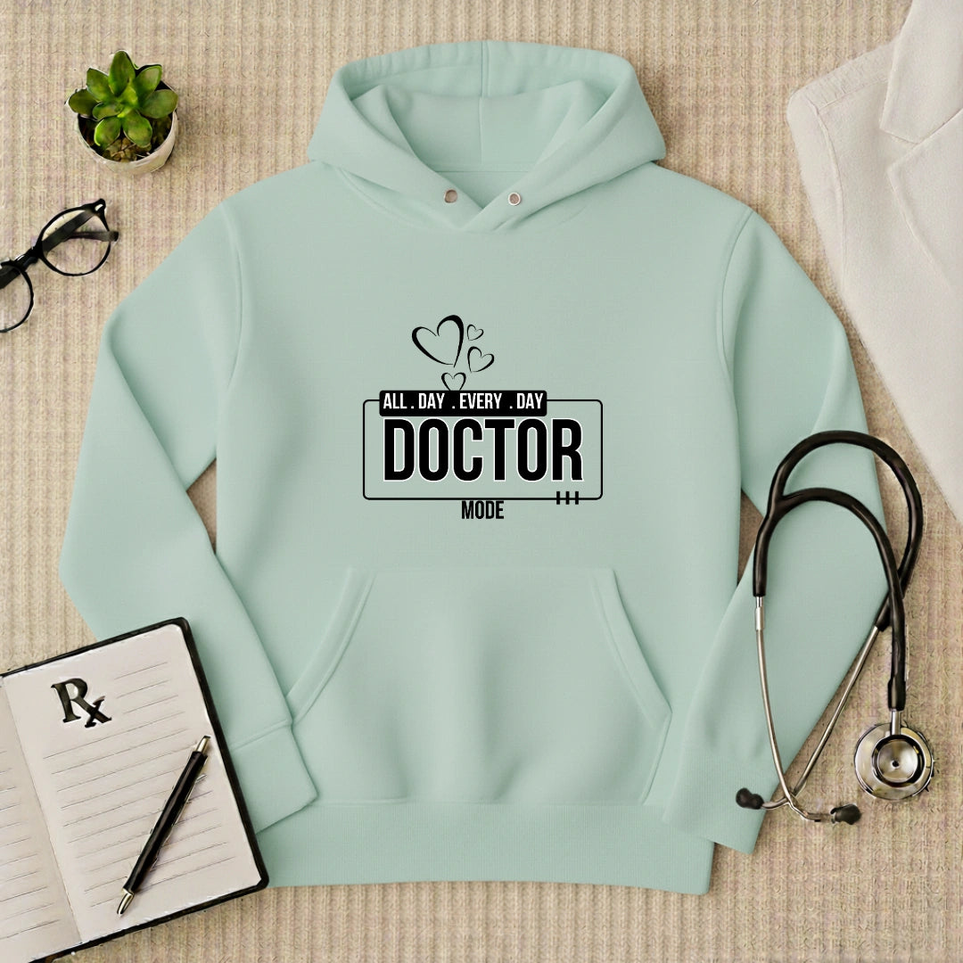 "All Day Doctor Mode" Heart Graphic Premium Hoodie