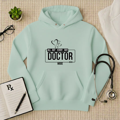 "All Day Doctor Mode" Heart Graphic Premium Hoodie