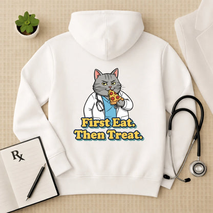 "First Eat. Then Treat." Premium Doctor Oversized Hoodie