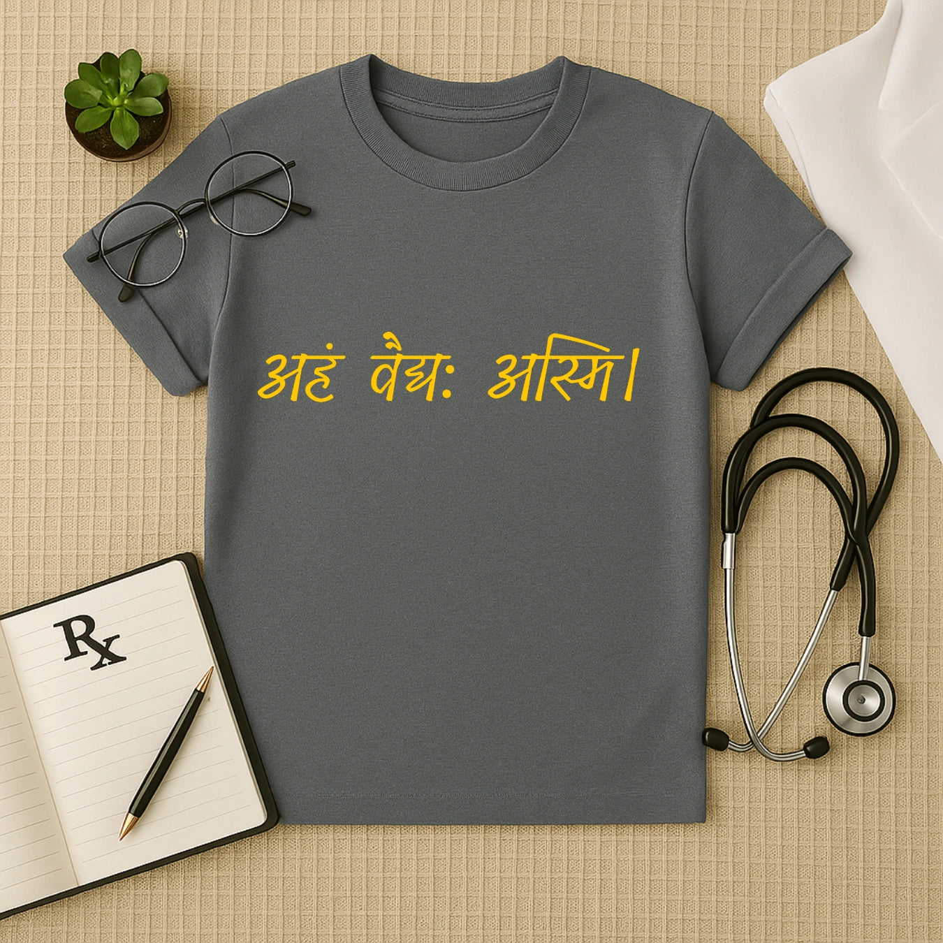 अहं वैद्यः अस्मि:  Doctor T-Shirt For True Healers