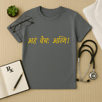 अहं वैद्यः अस्मि:  Doctor T-Shirt For True Healers