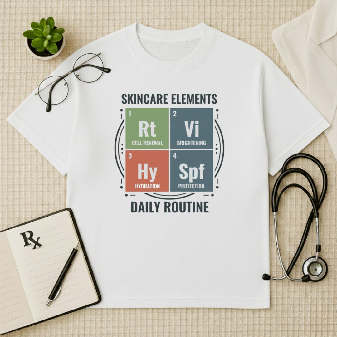 Skincare Elements Daily Routine Oversized T-Shirt