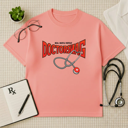 Doctorswag Oversized T-shirt: Heal Hustle Repeat Tee