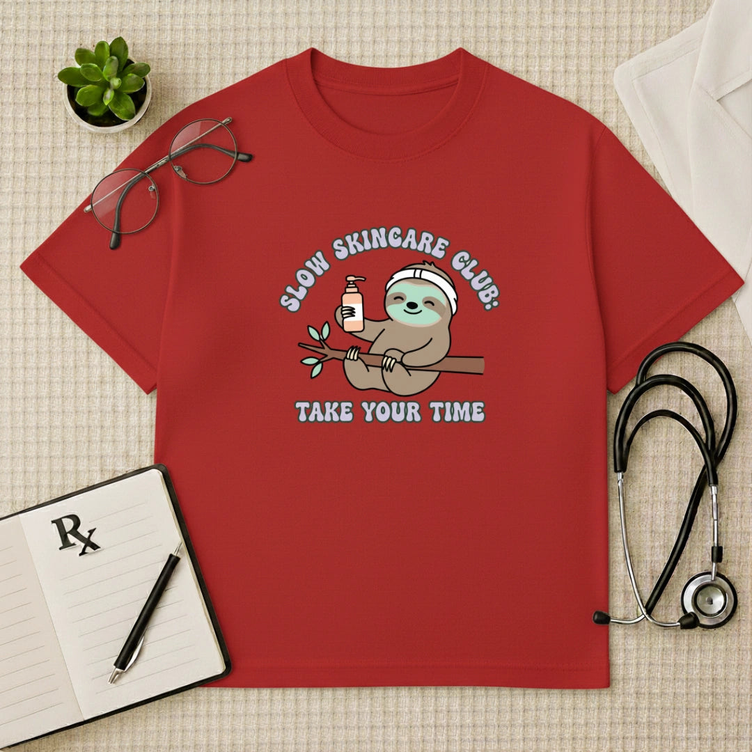 Slow Skincare Club Sloth Oversized T-Shirt