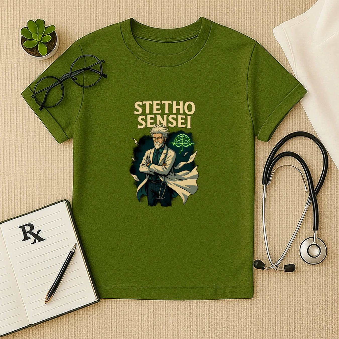 Stetho Sensei – Anime-Inspired Doctor T-shirt for Medical Pros