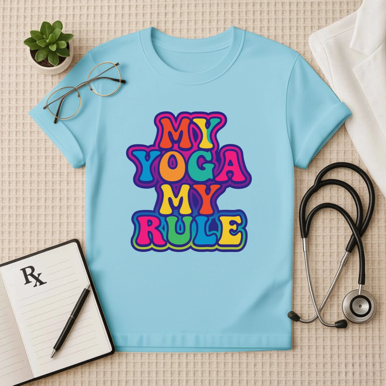 My Yoga My Rule – Bold & Colorful Unisex Yoga Graphic T-shirt