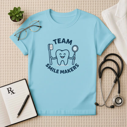 Team Smile Makers T-Shirt | Unisex Dentist Tee for Dental Staff Crew