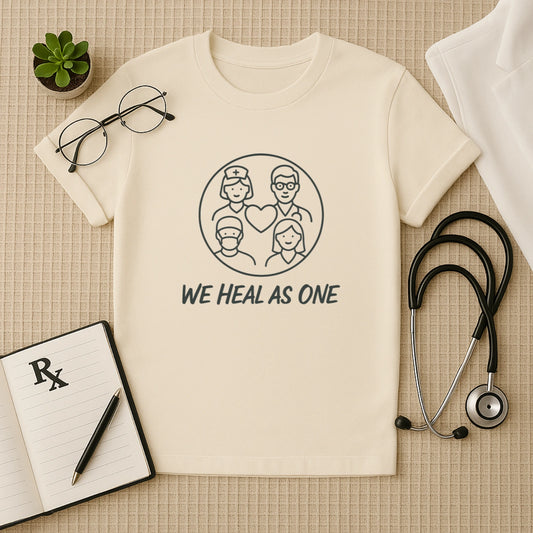 We Heal as One T-Shirt for Healthcare Workers | Unisex Crew Fit