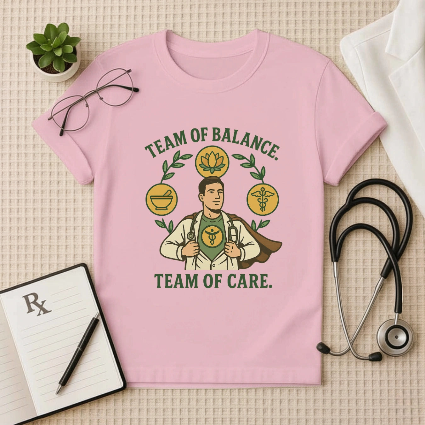 Team of Balance T-Shirt | Unisex Ayurveda Tee for Wellness Staff