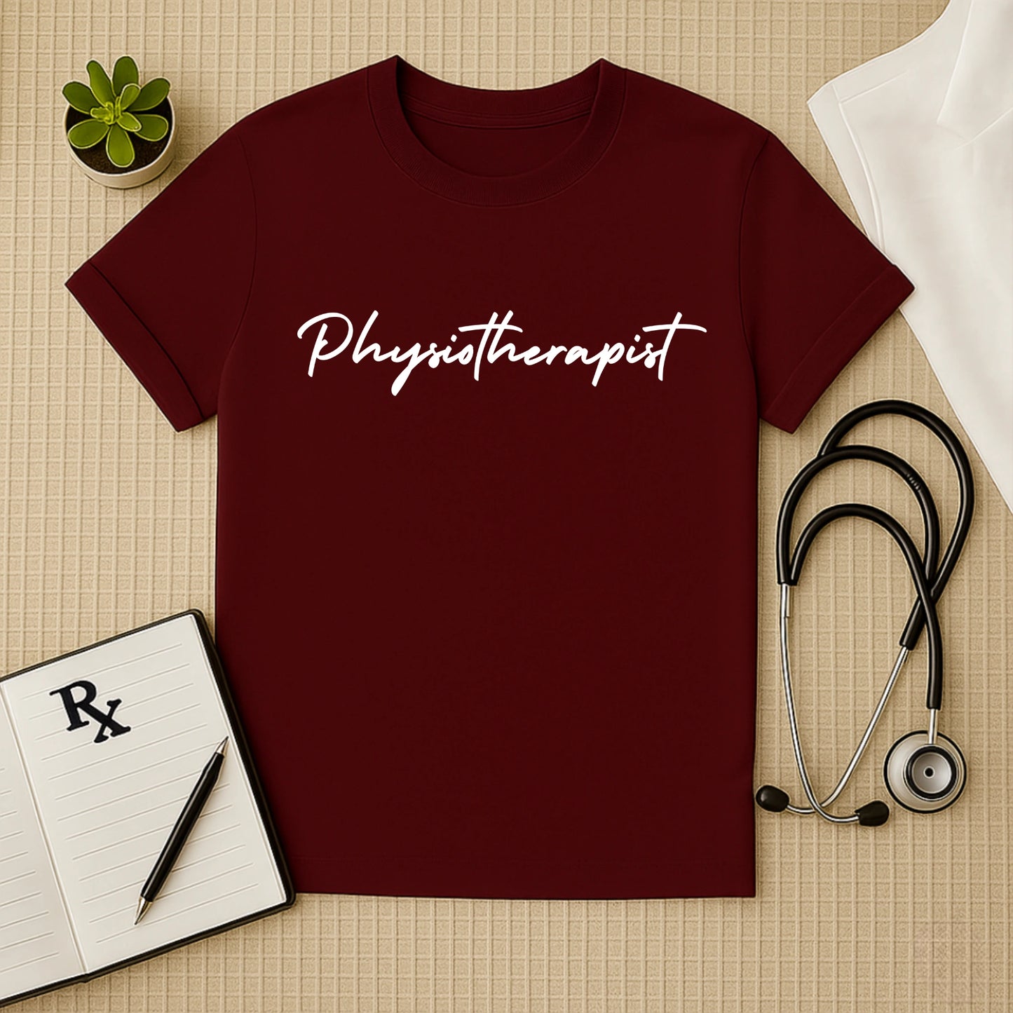 Physiotherapist: Elegant Script Medical Doctor T-Shirt