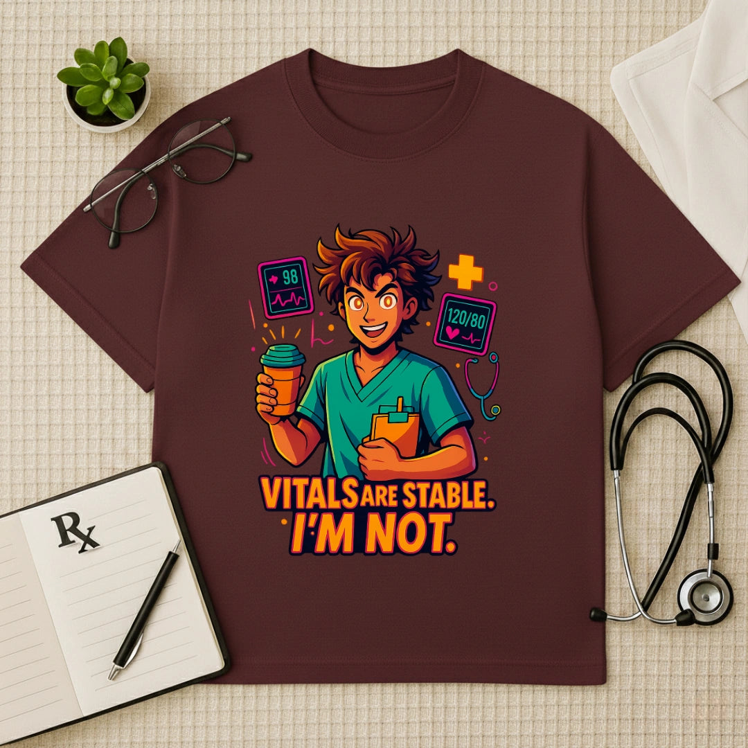 Vitals Are Stable Doctor Quote Oversized T-Shirt