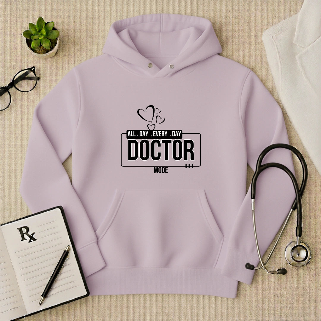 "All Day Doctor Mode" Heart Graphic Premium Hoodie